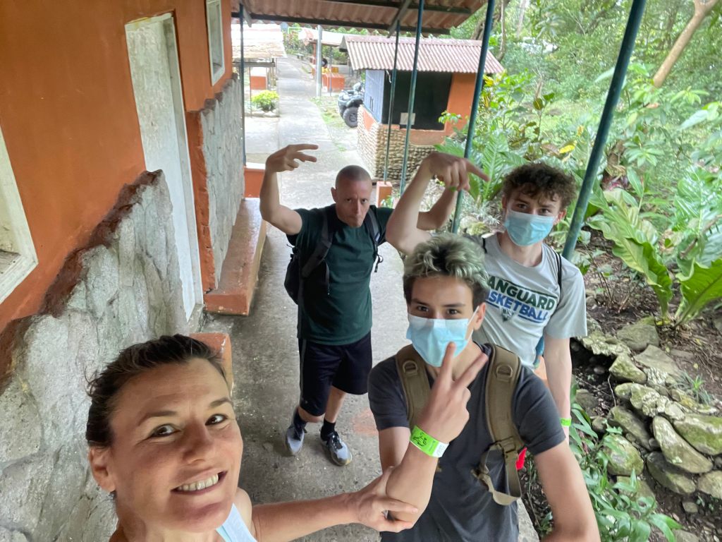 Preparing to hike in panama