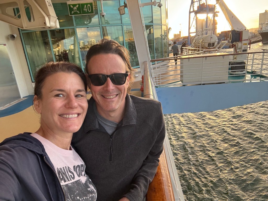 Jessica and Cody setting sail on their first cruise