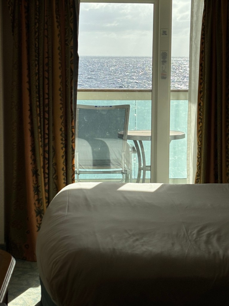 room and balcony view from cruise ship door